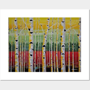 BIRCH Trees Landscape Painting Posters and Art